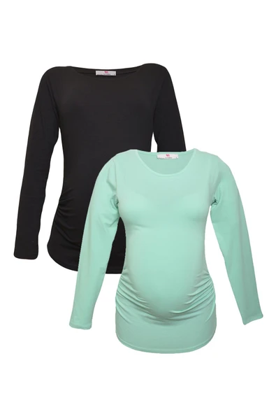 LuvmaBelly MYRA2301_2306 Hamile tshirt seti ürün görseli 1