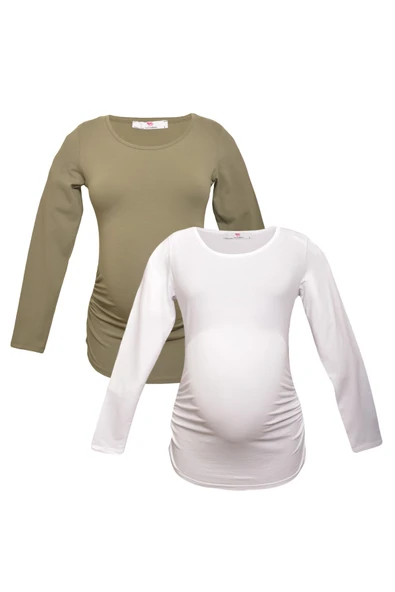 LuvmaBelly MYRA2307_2308 Hamile tshirt seti ürün görseli 1