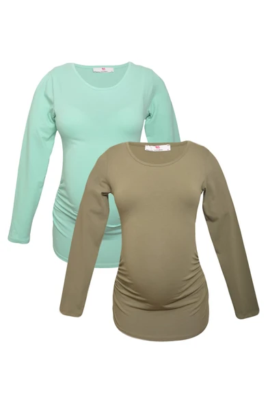 LuvmaBelly MYRA2306_2307 Hamile tshirt seti ürün görseli 1