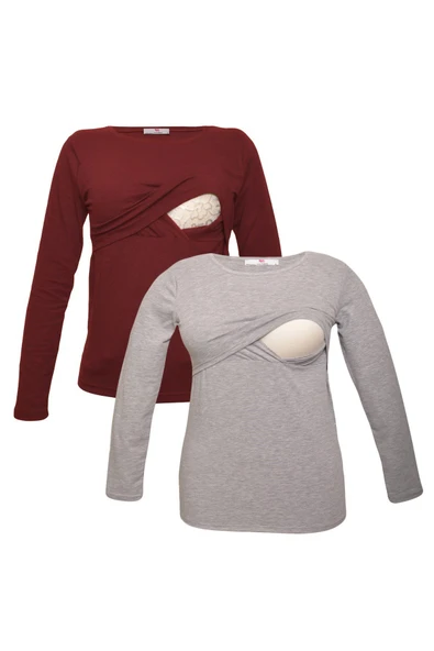 LuvmaBelly MYRA2703_2704 Emzirme tshirt seti ürün görseli 1