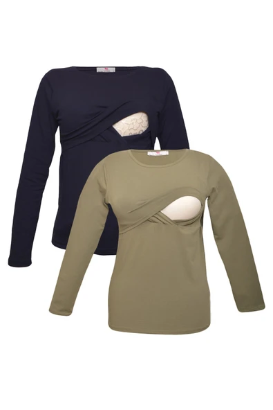 LuvmaBelly MYRA2702_2707 Emzirme tshirt seti ürün görseli 1