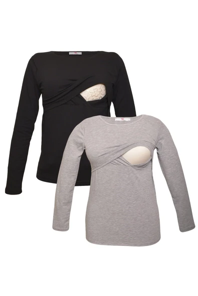 LuvmaBelly MYRA2701_2704 Emzirme tshirt seti ürün görseli 1