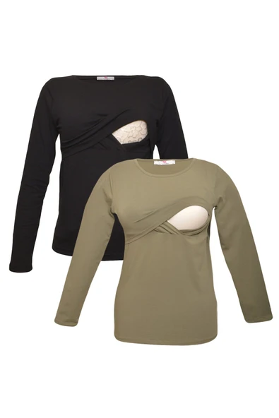 LuvmaBelly MYRA2701_2707 Emzirme tshirt seti ürün görseli 1