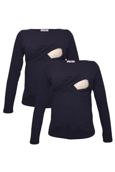 LuvmaBelly MYRA2702_2702 Emzirme tshirt seti ürün görseli 1