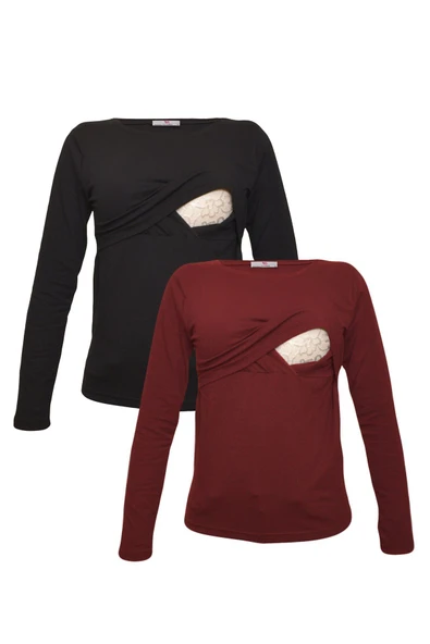 LuvmaBelly MYRA2701_2703 Emzirme tshirt seti ürün görseli 1