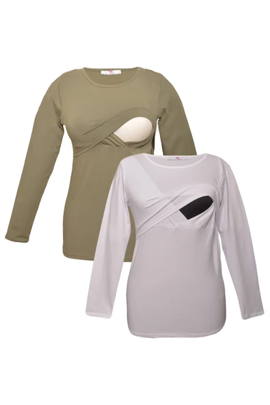 LuvmaBelly MYRA2707_2708 Emzirme tshirt seti ürün görseli 1