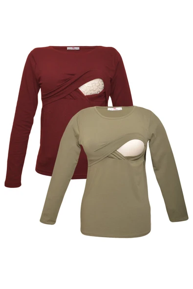 LuvmaBelly MYRA2703_2707 Emzirme tshirt seti ürün görseli 1