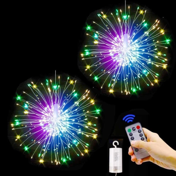 MULTİ COLORS LED FİRE WORK LED LİGHT HAVAİ FİŞEK LED IŞIK KUMANDALI IŞIK YILBAŞI AĞACI IŞIĞI NOEL IŞIĞI ürün görseli 1