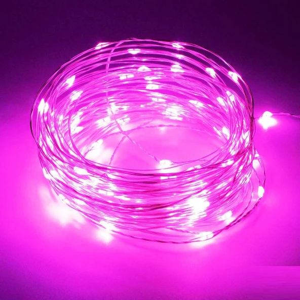 PİNK CHRİSTMAS TREE LED LİGHT 2 METRE PEMBE PİLLİ LED IŞIK PEMBE LED IŞIK PEMBE YILBAŞI AĞACI IŞIĞI ürün görseli 1