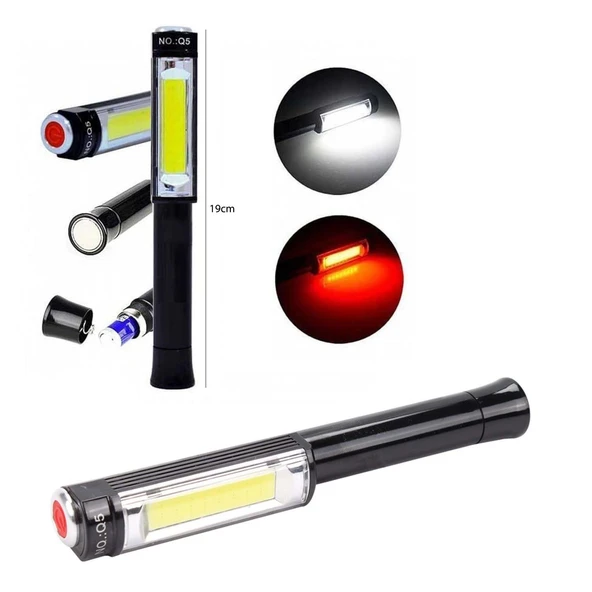 Led Metal El Feneri Q5 Mıknatıslı 3 Fonksiyonlu Pilli ürün görseli 1