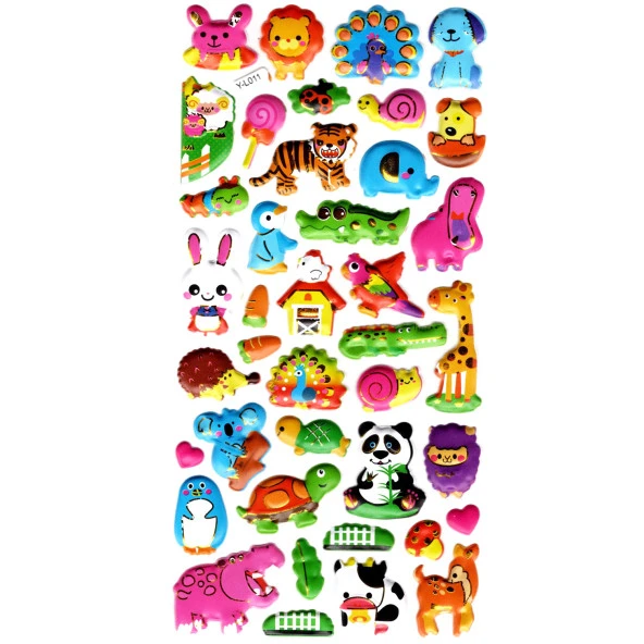 Sticker Kabartmalı Stiker Defter, Planlayıcı Etiket (limyl-011) - 17X9 cm - Mini Orman Hayvanları ürün görseli 1