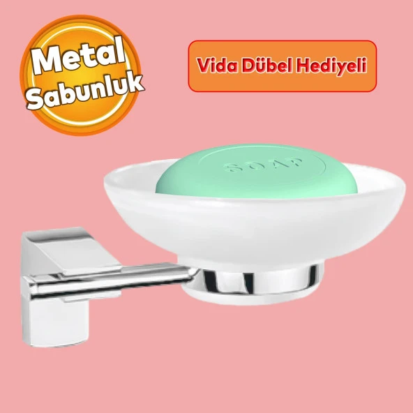 Lavabo Banyo Wc Vidalı Metal Sabunluk Katı Sabunluk Cam Haznesi El Sabunluğu Kristal ürün görseli 1