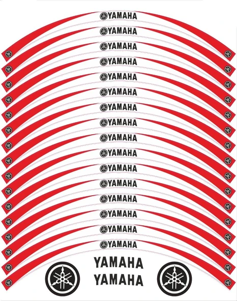 Yamaha YS 125 Jant Şeridi Beyaz - Kırmızı ürün görseli 1