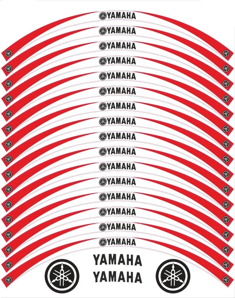 Yamaha R 25 Jant Şeridi Beyaz - Kırmızı ürün görseli 1