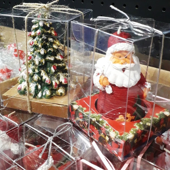 2 ADET YILBAŞI MUMU NOEL BABA MUMU + ÇAM AĞACI MUMU GERÇEK MUM YILBAŞI SÜSLERİ NOEL BABALI MUM YILBAŞI ÇAM AĞAÇLI MUM ürün görseli 1