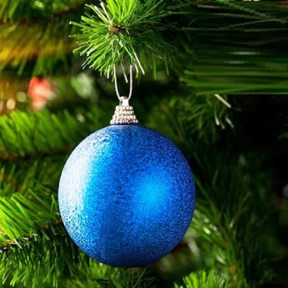 VIP KALİTE 5 CM 12 ADET SİMLİ MAVİ TOP YILBAŞI AĞACI SÜSLERİ VİTRİN SÜSLERİ MAVİ YILBAŞI TOP SÜSLER NOEL AĞACI SÜSLERİ ürün görseli 1