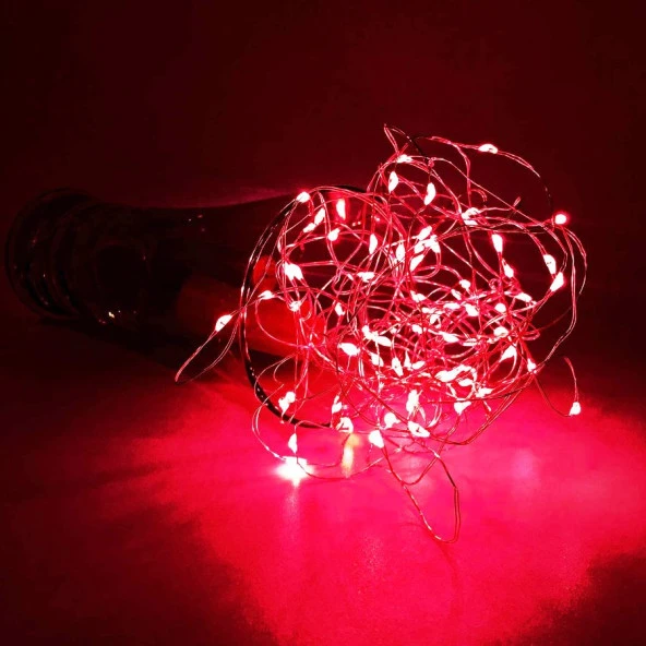 4 METRE KIRMIZI PİLLİ LED IŞIK KIRMIZI LED IŞIK KIRMIZI YILBAŞI AĞACI IŞIĞI KIRMIZI NOEL IŞIĞI PARLAK MODLU IŞIK ürün görseli 1
