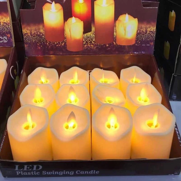 6 ADET LED IŞIKLI MUM TİTREK SALLANAN MUM IŞIKLI MUM LED MUM PİLLİ MUM LED LİGHT CANDLES IŞIKLI YILBAŞI MUMLARI ürün görseli 1