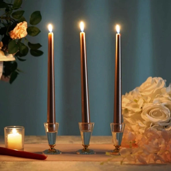 10 ADET PARLAK ROSE GOLD ŞAMDAN MUMU ROSE GOLD YILBAŞI MUMU VIP KALİTE ROSE GOLD DEKOR ŞAMDAN MUMU ROSE GOLD YILBAŞI MUMLARI ROSE GOLD ŞAMDAN MUMU ürün görseli 1