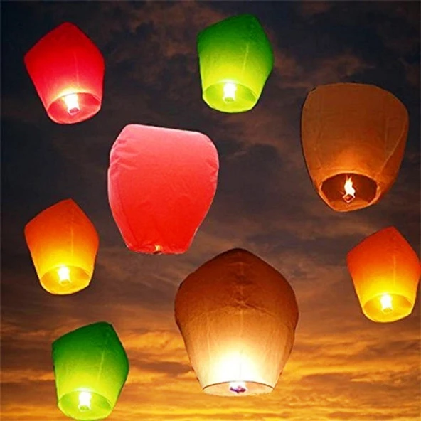14 ADET 1.KALİTE ROMANTİK DİLEK BALONU DİLEK FENERİ NEW SKY LANTERN YIRTIK VE YAPIŞIK ÜRÜN DEĞİLDİR SORUNSUZ SAĞLAM DİLEK BALONU ürün görseli 1