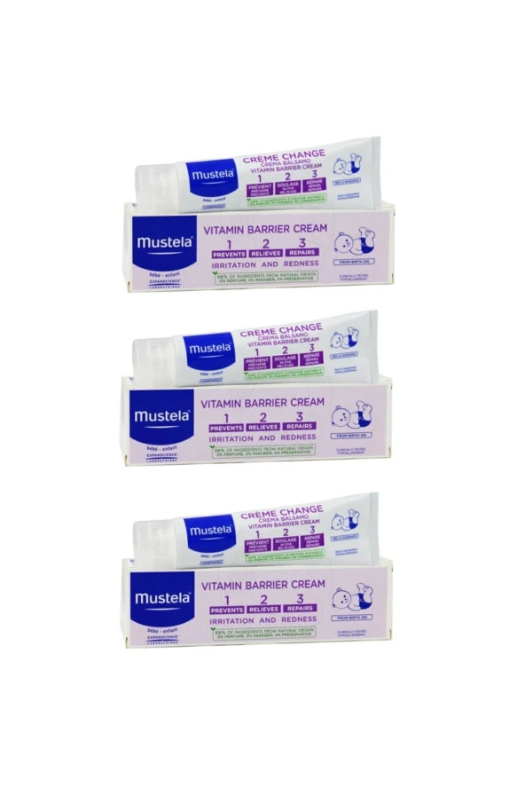 Mustela Vitamin Barrier 1.2.3 Pişik Kremi 50 ml 3 Kutu ürün görseli 1