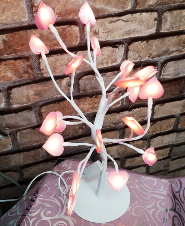LED IŞIKLI DİLEK AĞACI LED IŞIKLI AĞAÇ PEMBE KALPLİ DİLEK AĞACI ROMANTİK GECELERE ÖZEL DEKOR IŞIKLI AĞAÇ ürün görseli 1