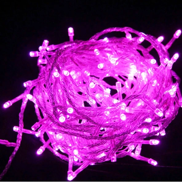 PİNK COLORS LED LİGHT 10 METRE PEMBE LED IŞIK PEMBE İP LED IŞIK PEMBE KABLO IŞIK 220V FİŞLİ PEMBE IŞIK ürün görseli 1