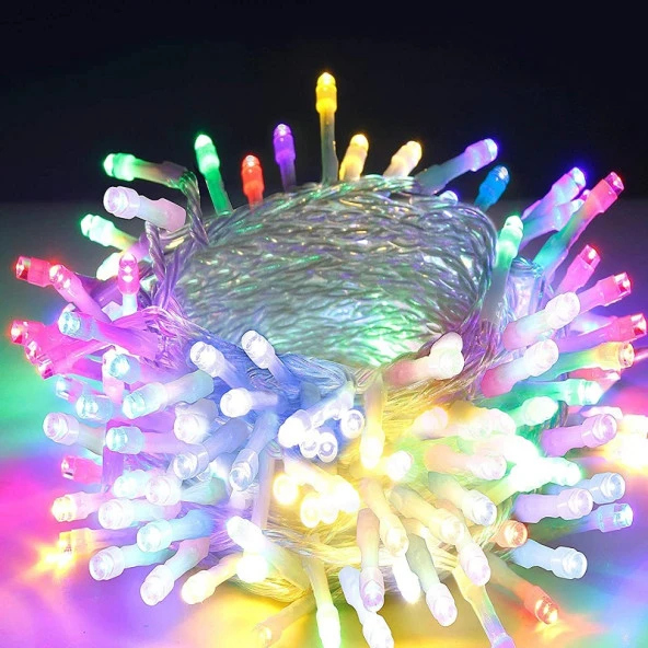 MULTİ COLORS LED LİGHT 10 METRE RENKLİ LED IŞIK RENKLİ İP LED IŞIK KABLO IŞIK 220V FİŞLİ RENKLİ IŞIK ürün görseli 1