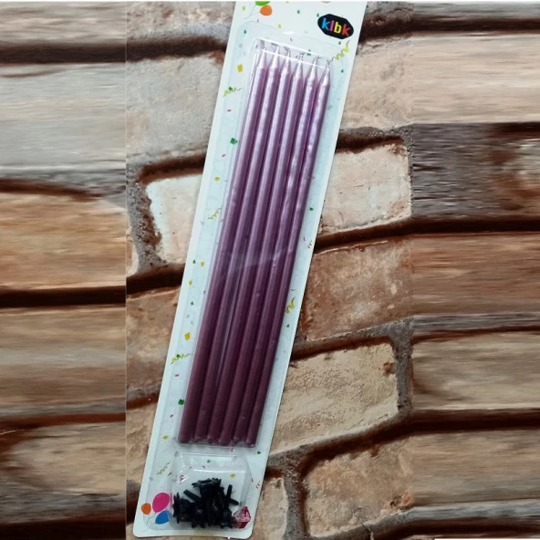 6 ADET İNCE UZUN PEMBE PASTA MUMU PEMBE DOĞUM GÜNÜ PASTA MUMU PEMBE PASTA MUMU PEMBE MUM PİNK CANDLE ürün görseli 1