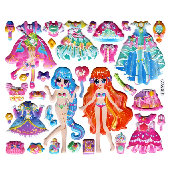 Sticker Kabartmalı Stiker Defter, Planlayıcı Etiket (AAA-017) - 15X13 cm - Kız Giydirme Müzik ürün görseli 1