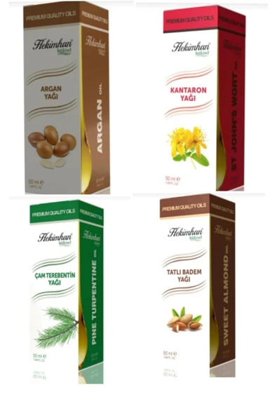 HEKİMHAN Argan Yağı 50 Ml Çam Terebentin 50 Ml Kantaron 50 Ml Ve Tatlı Badem 50 Ml ürün görseli 1