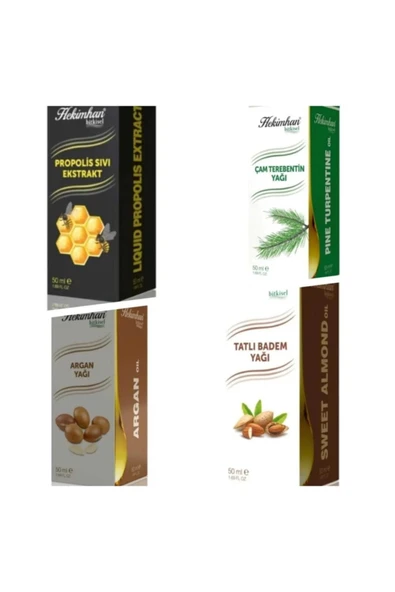 HEKİMHAN Propolis Ml ,Çam Terebentin 50 Ml Argan 50 Ml Ve Tatlı Badem Yağı 50 Ml ürün görseli 1