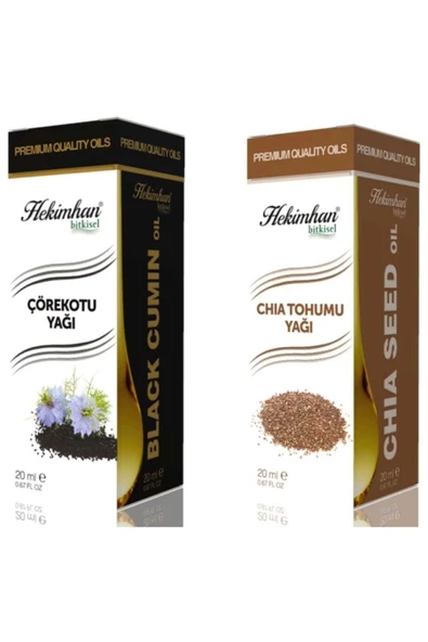 HEKİMHAN Çörekotu Yağı 20 Ml + Chıa Tohumu Yağı 20 Ml ürün görseli 1
