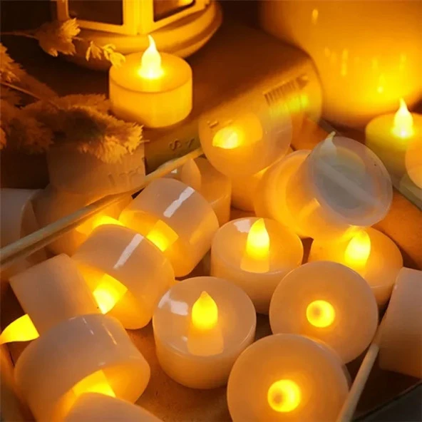 DEKOR IŞIKLI RAMAZAN MUMLARI 24 LED IŞIKLI MUM GÜN IŞIĞI PİLLİ LED IŞIK MUM PİLLİ MUM GÜN IŞIĞI LED ürün görseli 1