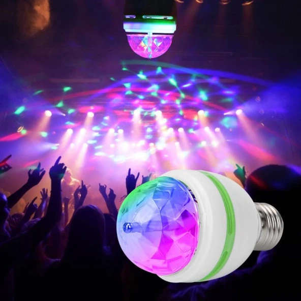 DİSCO BALL LED LİGHT DİSKO IŞIĞI LED RGB DİSKO IŞIK TOPU AMPUL LED IŞIK DÖNEN DİSKO TOPU IŞIKLI  TOP ürün görseli 1