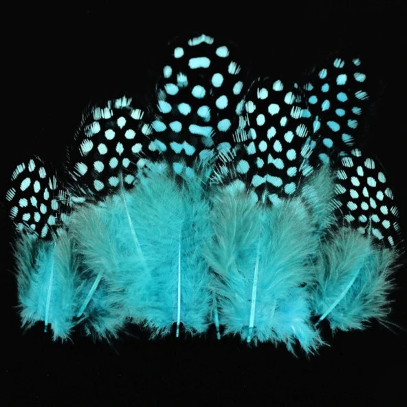 50 ADET PUANTİYELİ MAVİ SİYAH KUŞ TÜYÜ MAVİ KUŞ TÜYÜ DECOR BLUE BIRD FEATHER MAVİ ŞEFFAF BALON TÜYÜ ürün görseli 1