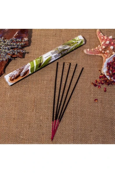 DARSHAN International White Sage (Beyaz Adaçayı) Hexa 20Li Çubuk Tütsü (1 Saate Kadar Yanma Süresi) ürün görseli 1