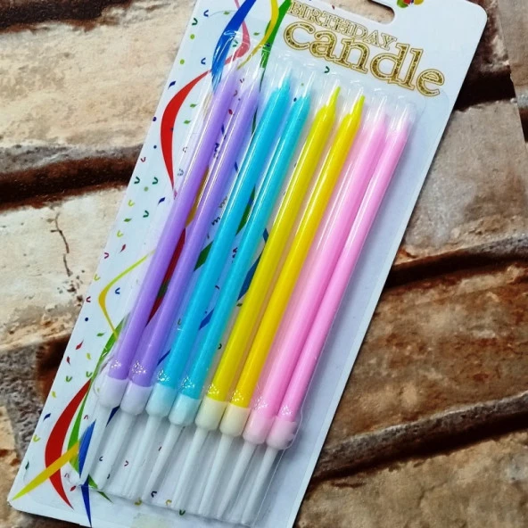 VIP KALİTE PASTEL RENKLİ MAKARON PASTA MUMU MAKARON DOĞUM GÜNÜ MUMU SOFT MUM HAPPY BIRTHDAY CANDLE ürün görseli 1