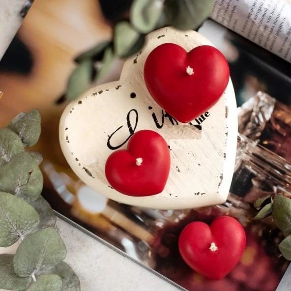 12 PCS HEART RED FLOATİNG WATER CANDLE VIP KALİTE 12 ADET KIRMIZI SU MUMU SUDA YÜZEN MUM KIRMIZI MUM ürün görseli 1