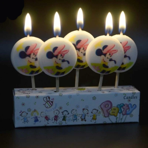 MİNNİE MOUSE BIRTHDAY CANDLE VIP KALİTE MİNNİE MOUSE PASTA MUMU 5 ADET MİNNİE MOUSE DOĞUM GÜNÜ MUMU ürün görseli 1