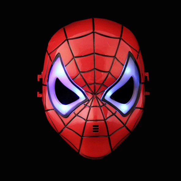 LED IŞIKLI MASKE IŞIKLI ÖRÜMCEK ADAM MASKESİ LED LİGHT SPİDERMAN MASK IŞIKLI CADILAR BAYRAMI MASKESİ ürün görseli 1