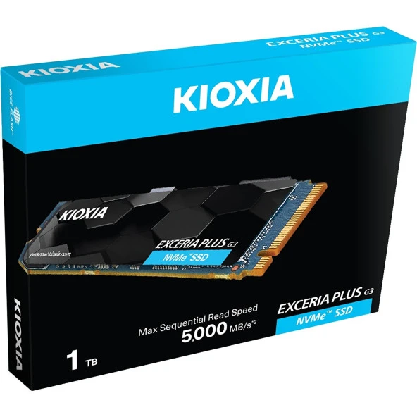 KIOXIA - LSD10Z001TG8 Exceria PLUS G3 1TB NVMe Gen4 M.2 SATA SSD R:5000MB/s W:3900 MB/s ürün görseli 1