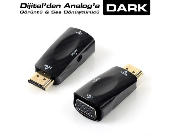 DARK DK-HD-AHDMIXVGA2 HDMI TO VGA AKTIF SES KABLOSUZ DIJITAL-ANALOG DONUSTURUCU ürün görseli 1