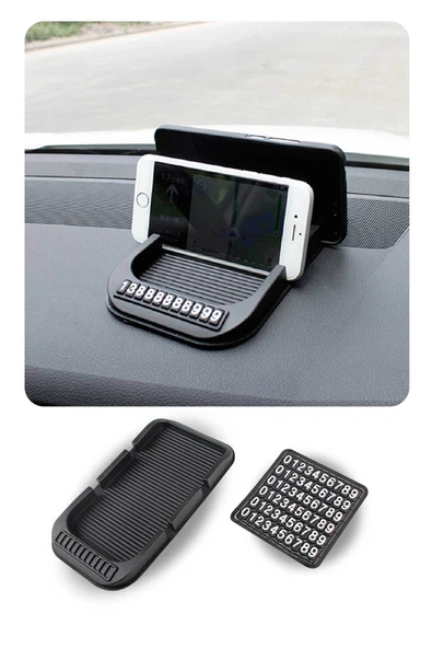Araç İçi Kaydırmaz Ped 3D Numaratör Telefon Tutuculu Torpido Kaydırmaz ürün görseli 1