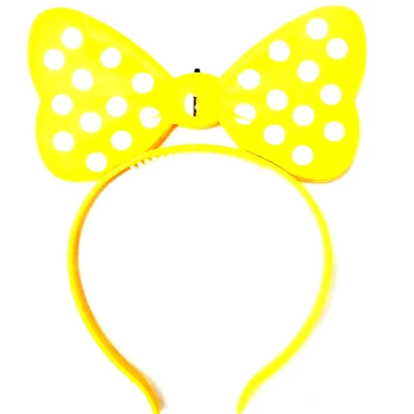 SARI IŞIKLI TAÇ YELLOW HEADBAND LED LİGHT SARI MİNNİE MOUSE IŞIKLI TAÇ SARI MİKİ TAÇ KONSER IŞIKLARI ürün görseli 1