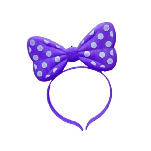 MOR IŞIKLI TAÇ PURPLE HEADBAND LED LİGHT MOR MİNNİE MOUSE IŞIKLI TAÇ MOR MİKİ TAÇ KONSER IŞIKLARI ürün görseli 1
