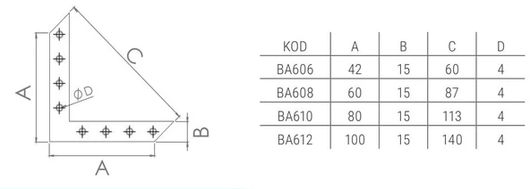 Sac Masa Gönye 12No 15x100x100 - Resim 2