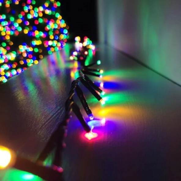 DEKOR YILBAŞI NOEL IŞIKLARI 50 METRE RENKLİ LED IŞIK 220V FİŞLİ SİYAH KABLO IŞIK PROFESYONEL KALİTE ürün görseli 1
