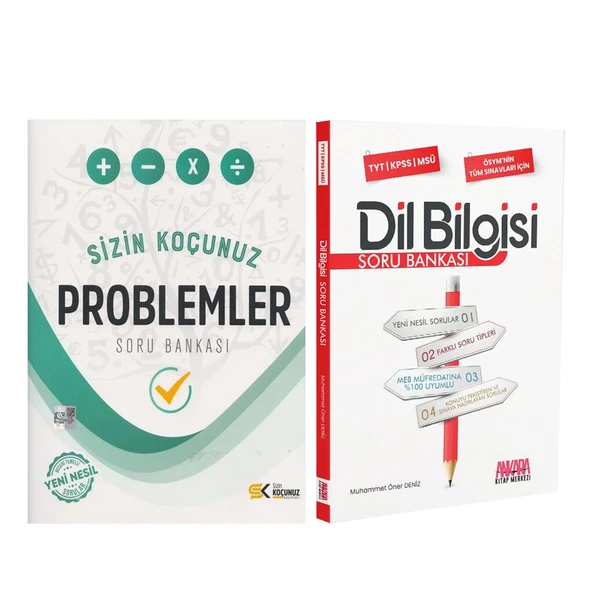 Sizin Koçunuz TYT Problemler ve AKM Dil Bilgisi Soru Bankası Seti 2 Kitap ürün görseli 1