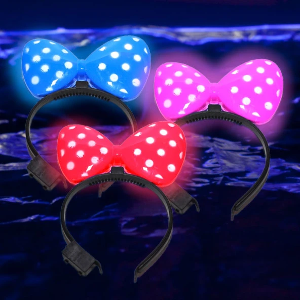 3 ADET HEADBAND LED LİGHT MİNNİE MOUSE IŞIKLI TAÇ PEMBE MİKİ TAÇ KIRMIZI MİKİ TAÇ MAVİ MİKİ TAÇ IŞIKLI ürün görseli 1